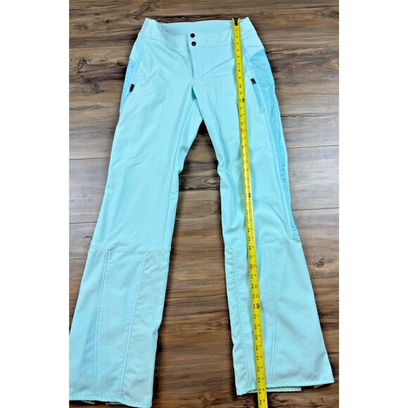 Athleta Womens Softshell Maribel Snow Ski Pants Size 6T Pale Aqua Fleece Backed - Picture 3 of 10